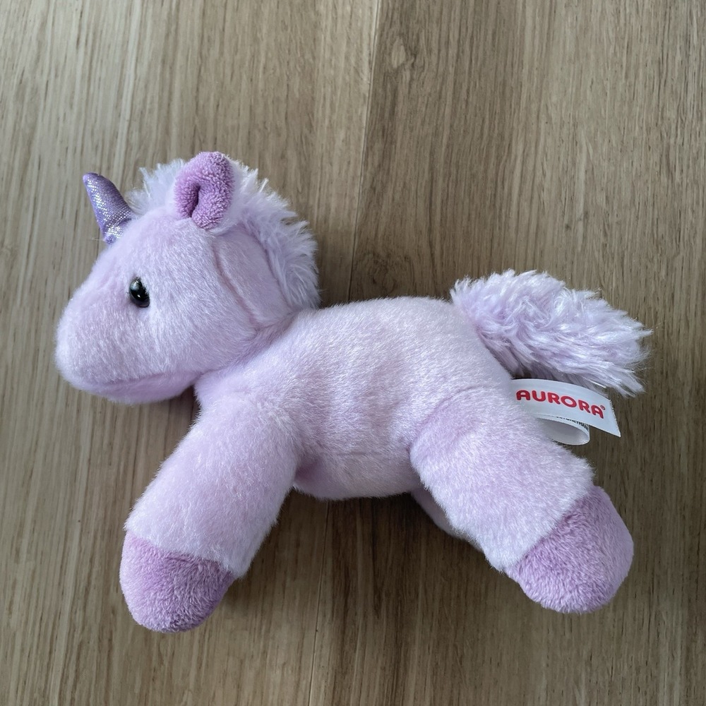 Aurora Fashionable Fancy Pals Purple Unicorn Plush Kidcore Stuffed Animal Toy 7"